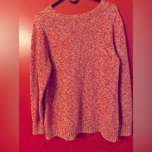 Mottled red LL Bean fisherman sweater size L